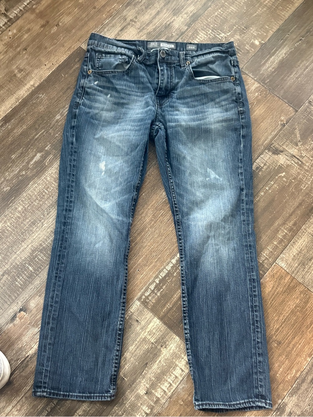 BKE Men's Faded Blue Straight Jeans 32S
